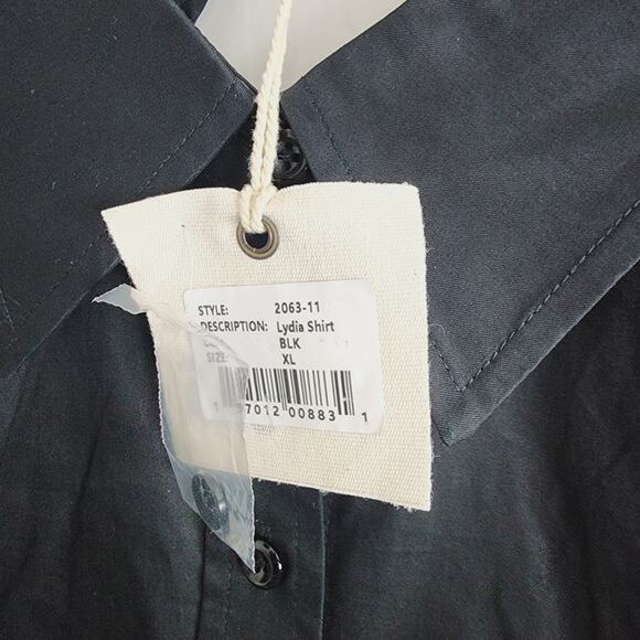 NWT SER.O.YA Lydia Open Back Button Down Bra Top - Black Poplin Shirt - XL - Picture 10 of 16